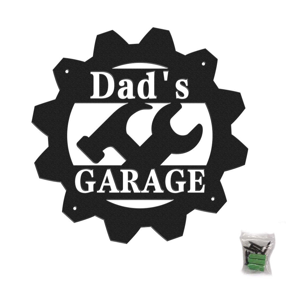 Custom Garage Metal Sign Personalized LED Lights Wall Art Decor Father's Day Gift for Dad - mymoonlampau