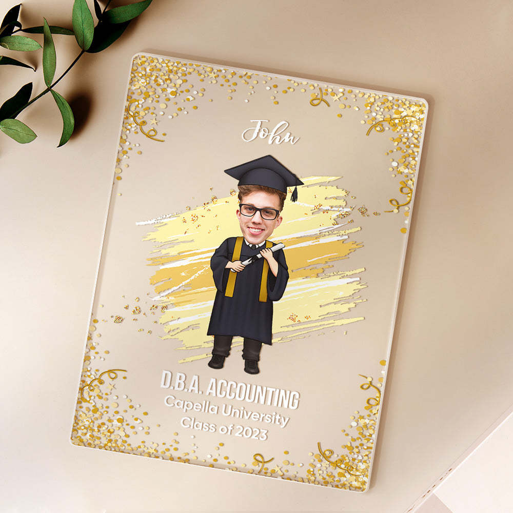 Graduation Ceremony Gift Custom Photo Graduation Appreciation Acrylic Plaque Lamp Personalized Your Name, Diploma And School - mymoonlampau