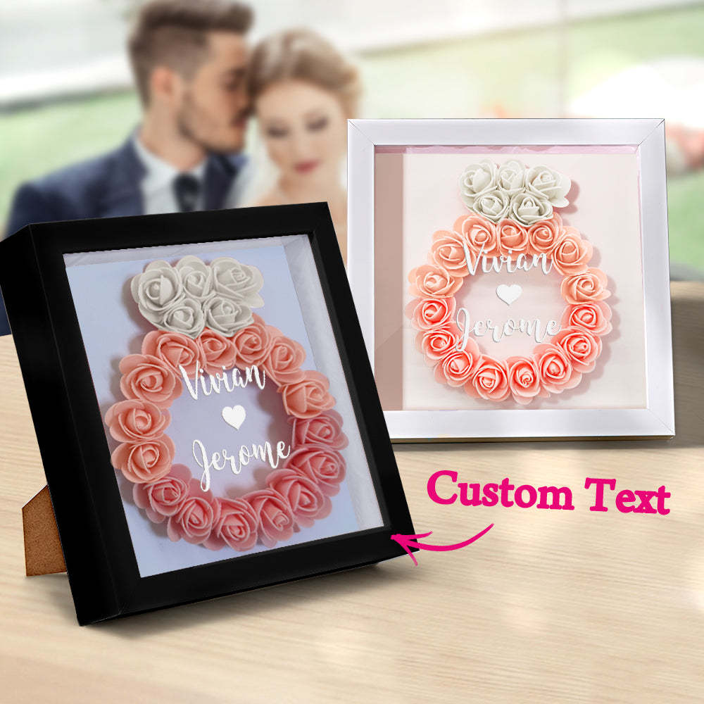 Custom Flower Shadow Box Personalized Wedding Ring Flower Shadowbox Frame Gift - mymoonlampau
