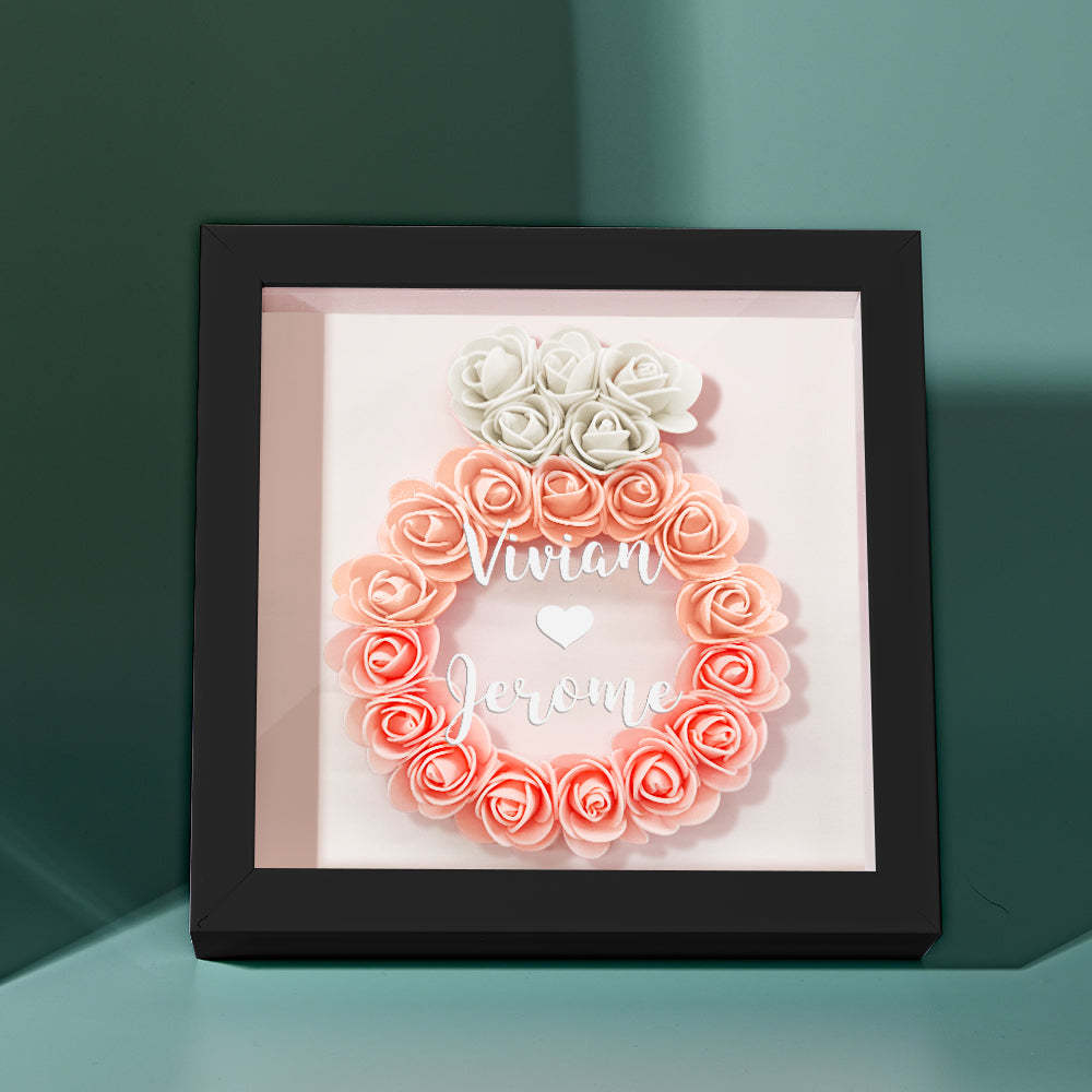 Custom Flower Shadow Box Personalized Wedding Ring Flower Shadowbox Frame Gift - mymoonlampau