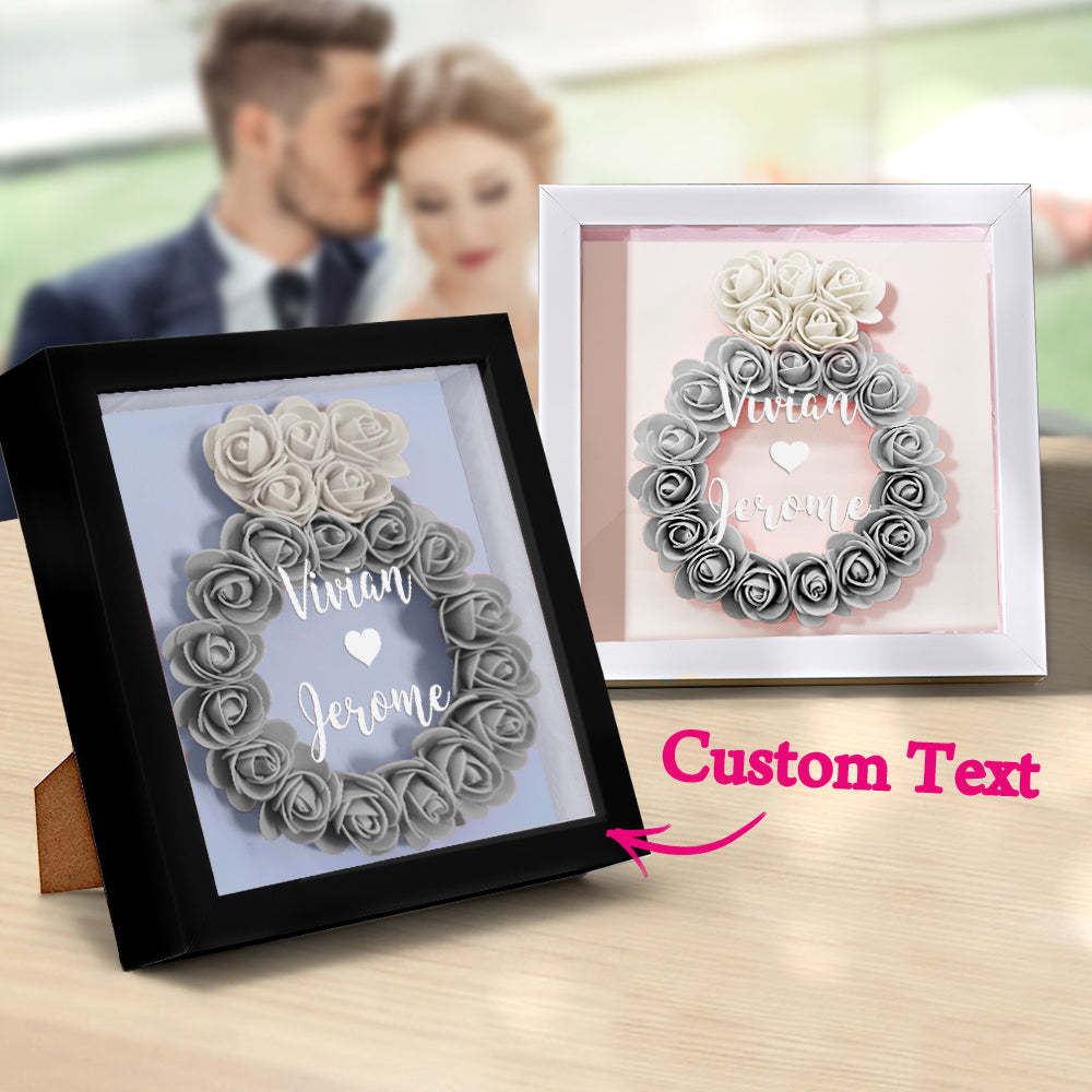 Custom Flower Shadow Box Personalized Wedding Ring Flower Shadowbox Frame Gift - mymoonlampau