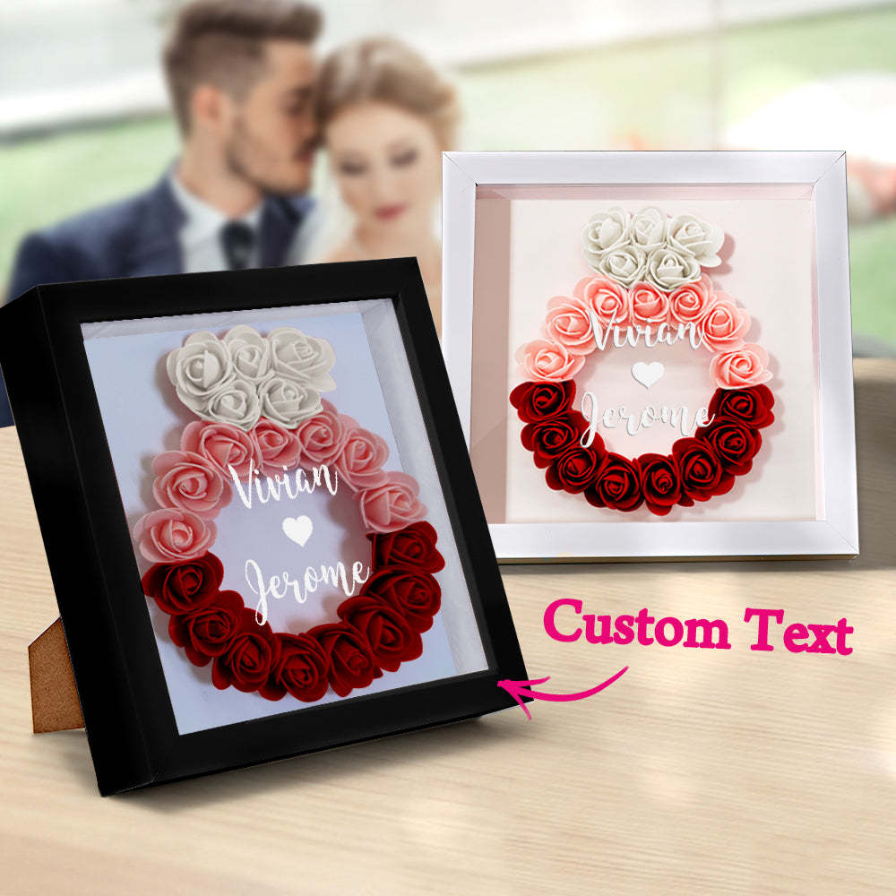 Custom Flower Shadow Box Personalized Wedding Ring Flower Shadowbox Frame Gift - mymoonlampau