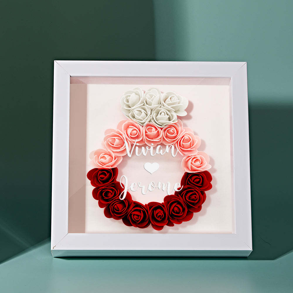 Custom Flower Shadow Box Personalized Wedding Ring Flower Shadowbox Frame Gift - mymoonlampau