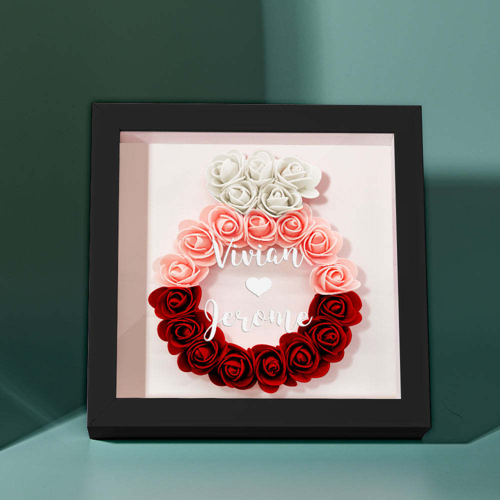 Custom Flower Shadow Box Personalized Wedding Ring Flower Shadowbox Frame Gift - mymoonlampau