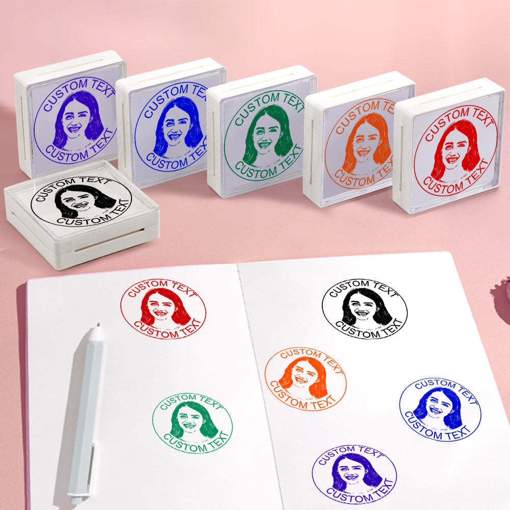 Personalized Face Stamp Custom Portrait Stamps Gifts for Him and Her - mymoonlampau
