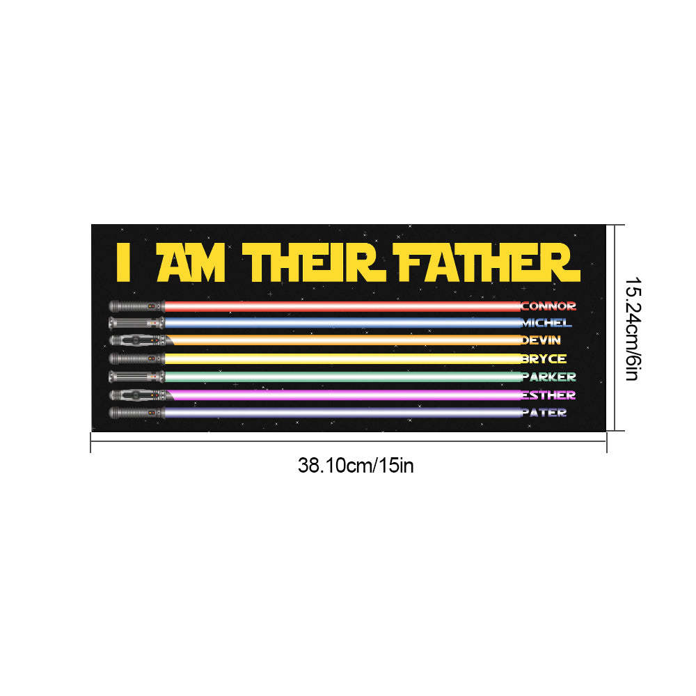 Personalized I Am Their Father Lightsaber Wooden Sign Birthday Gift for Dad - mymoonlampau