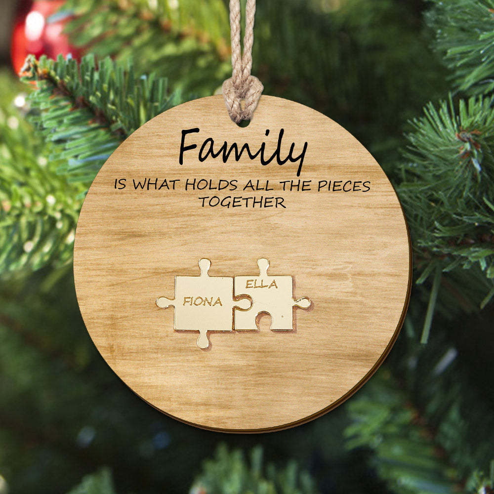 Custom Family Name Puzzle Christmas Ornament Personalized Wooden Ornament Christmas Gifts - mymoonlampau