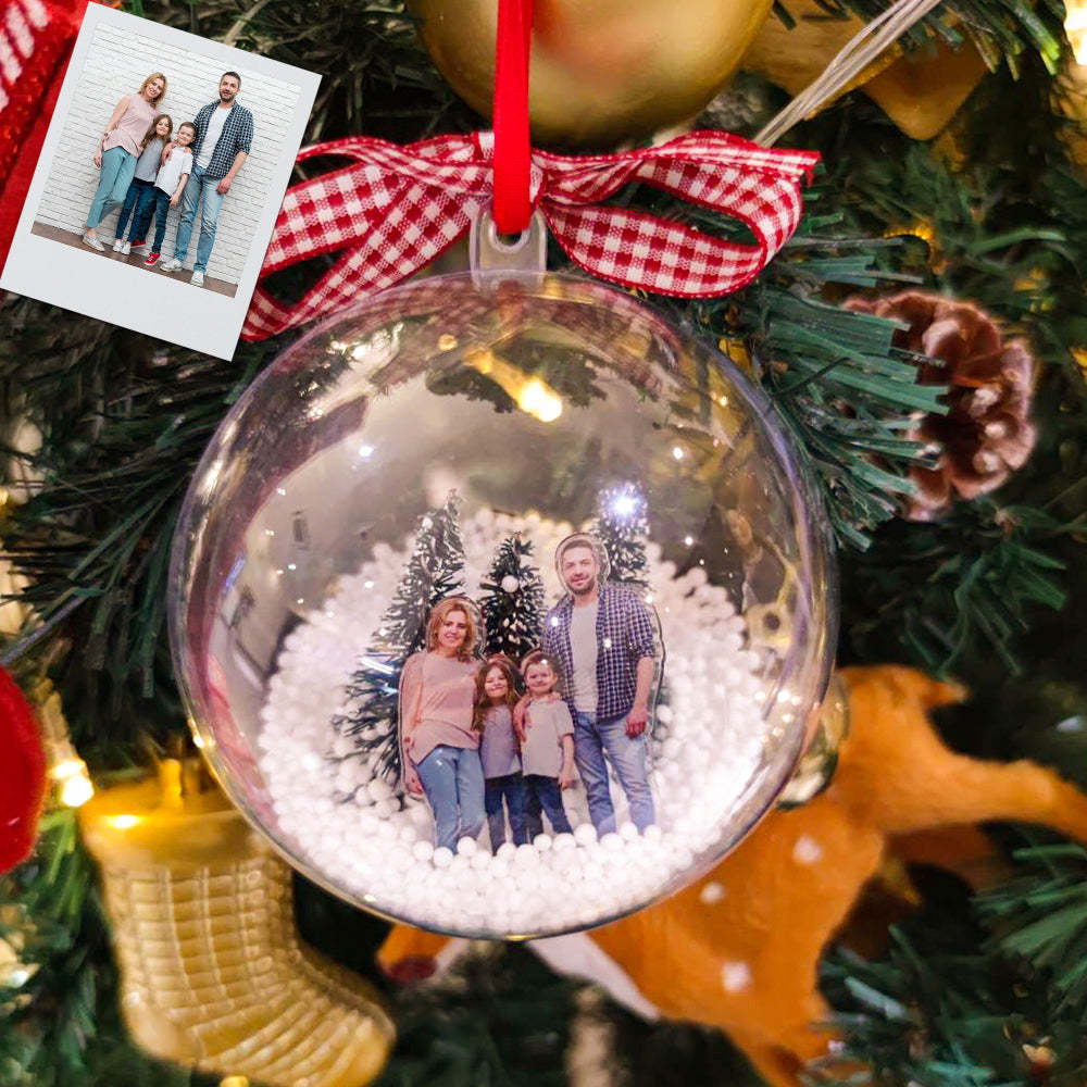 Custom Photo Christmas Ball Ornament Personalised 3D Ball Ornament for Christmas Tree - mymoonlampau