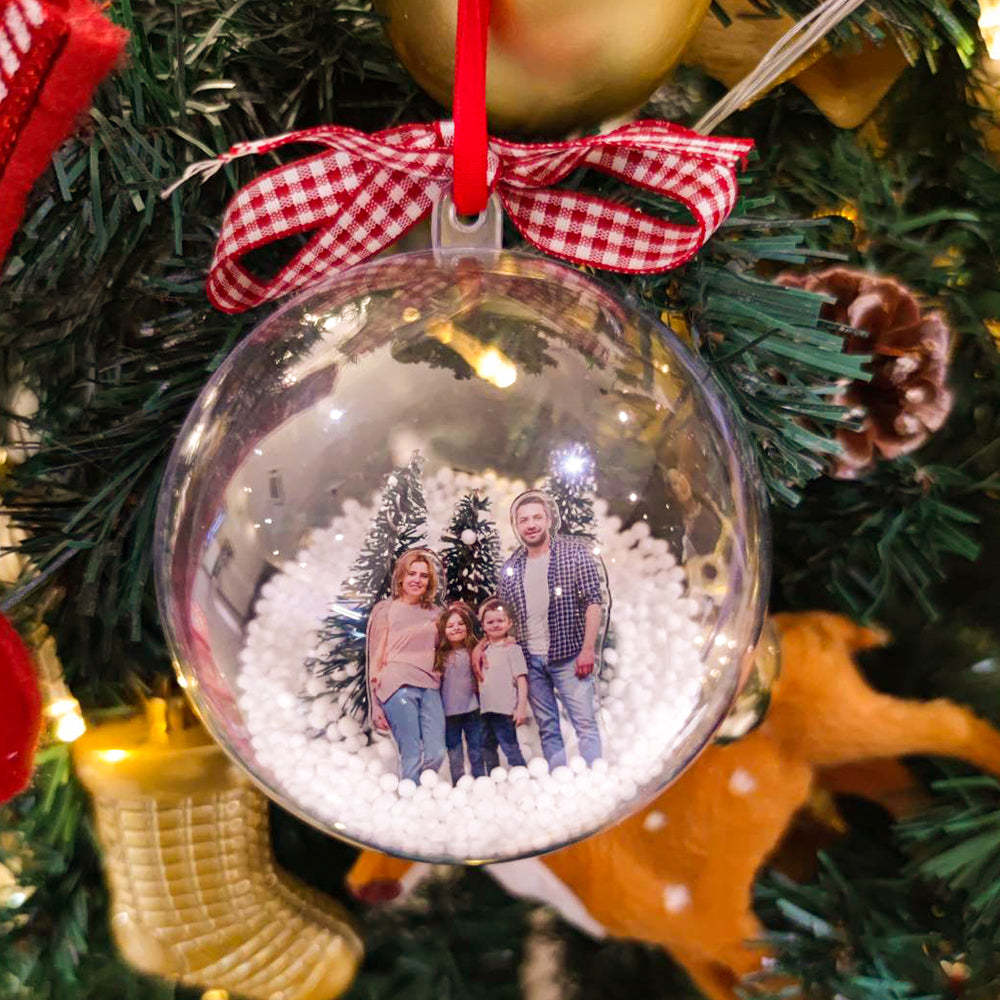 Custom Photo Christmas Ball Ornament Personalised 3D Ball Ornament for Christmas Tree - mymoonlampau