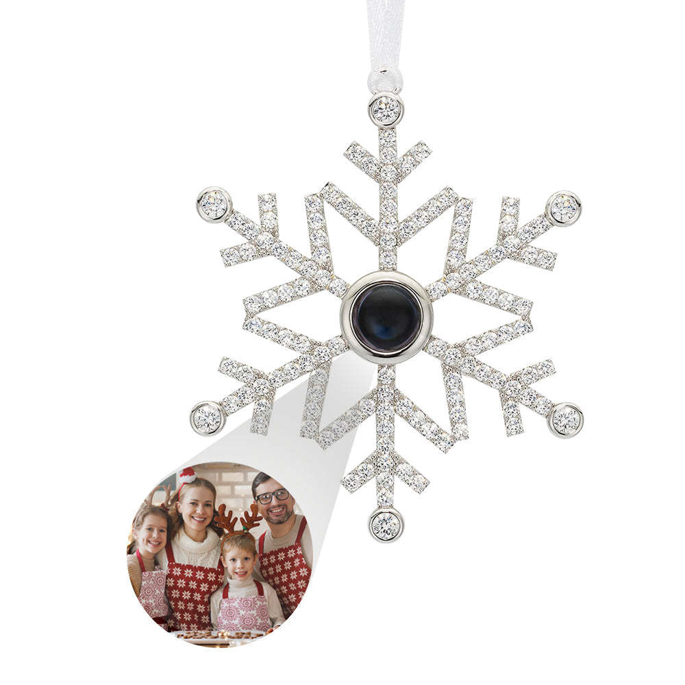 Personalised Projection Ornament Custom Photo Snowflake Christmas Ornament Gifts - mymoonlampau