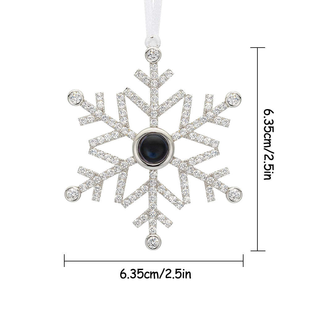 Personalised Projection Ornament Custom Photo Snowflake Christmas Ornament Gifts - mymoonlampau