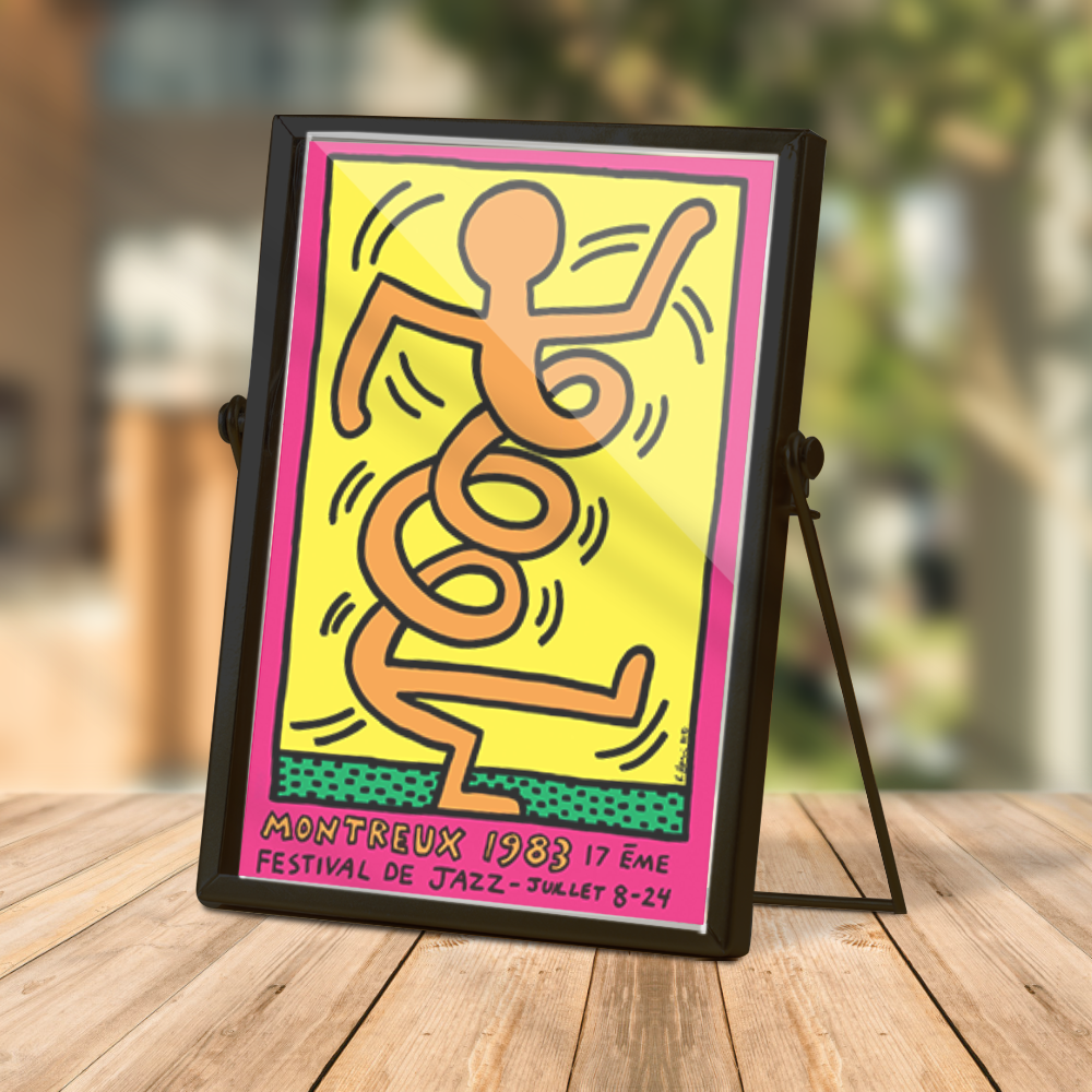 1983 Montreux Jazz Festival 2 Keith Haring Art Birthday Decor Pop Art Decor Keith Haring Contemporary Ornament With Frame