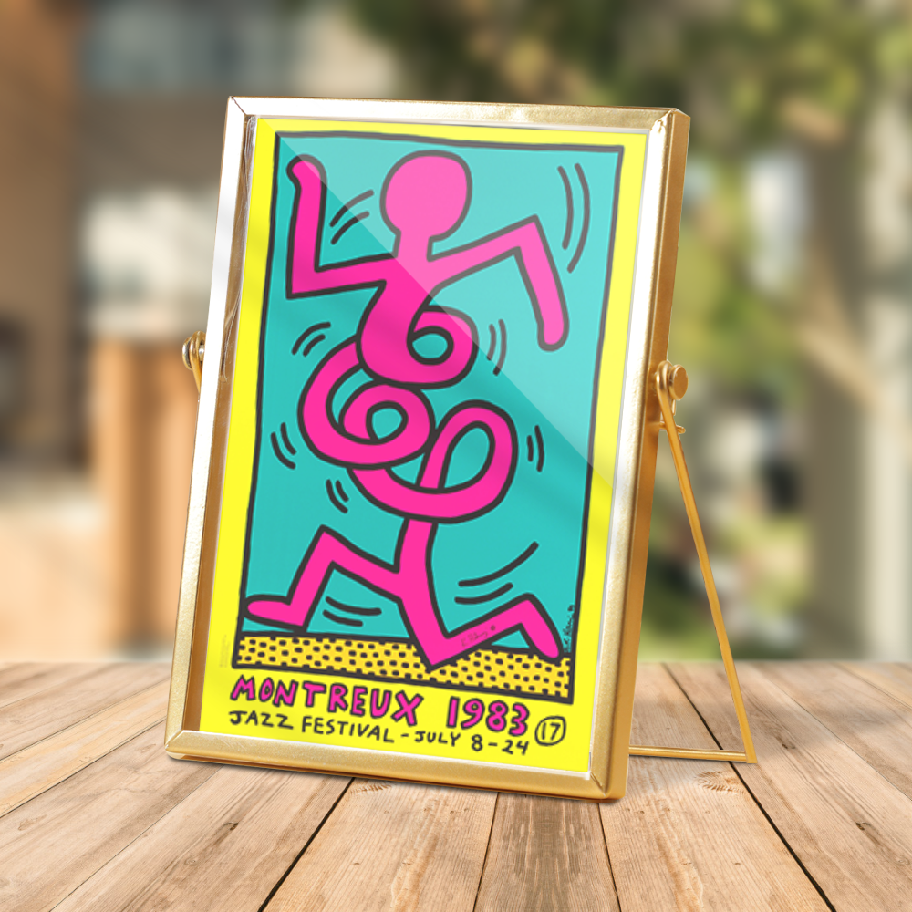 1983 Montreux Jazz Festival 3 Keith Haring Art Birthday Decor Pop Art Decor Keith Haring Contemporary Ornament With Frame
