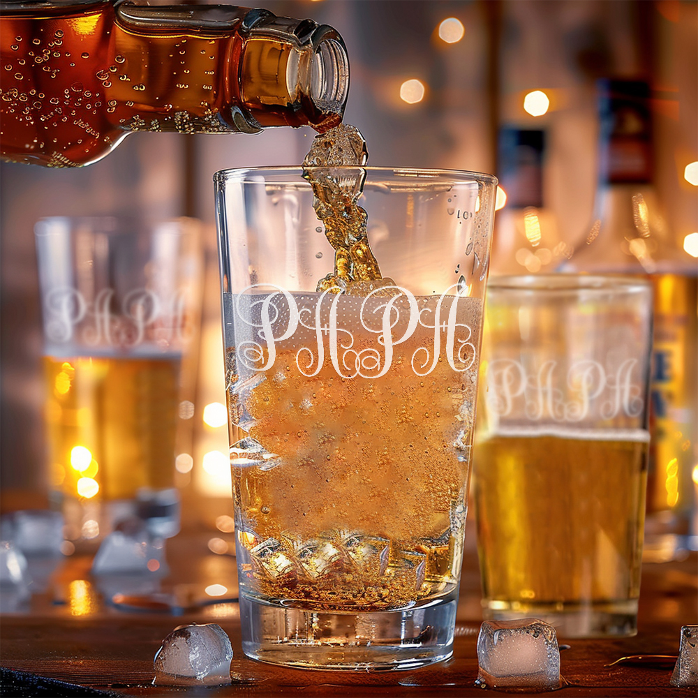 Personalized To Dad 16oz Beer Glass with 1-12 Names Date Father's Day Birthday for Dad Grandpa Husband