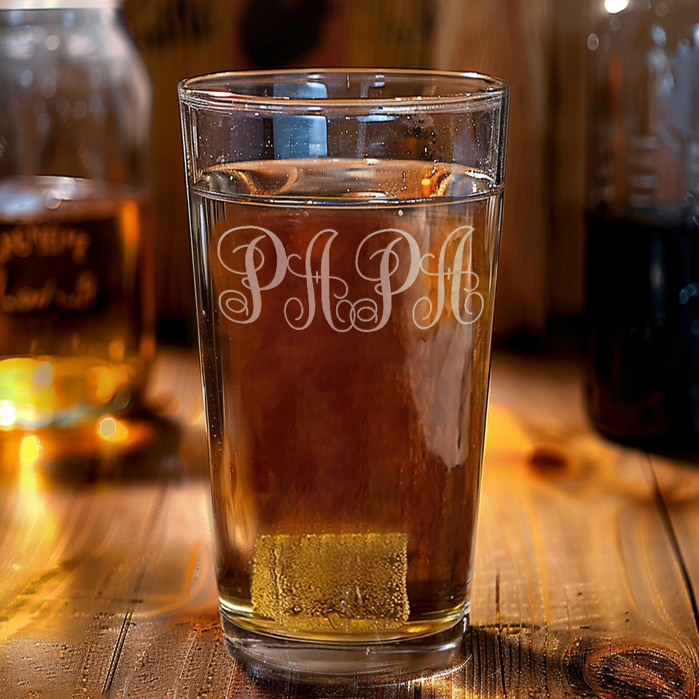 Personalized To Dad 16oz Beer Glass with 1-12 Names Date Father's Day Birthday for Dad Grandpa Husband