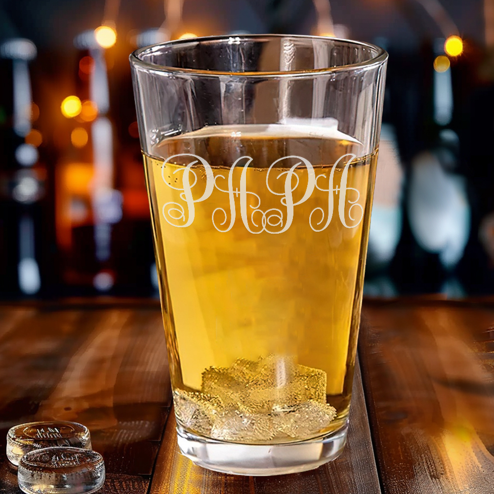 Personalized To Dad 16oz Beer Glass with 1-12 Names Date Father's Day Birthday for Dad Grandpa Husband