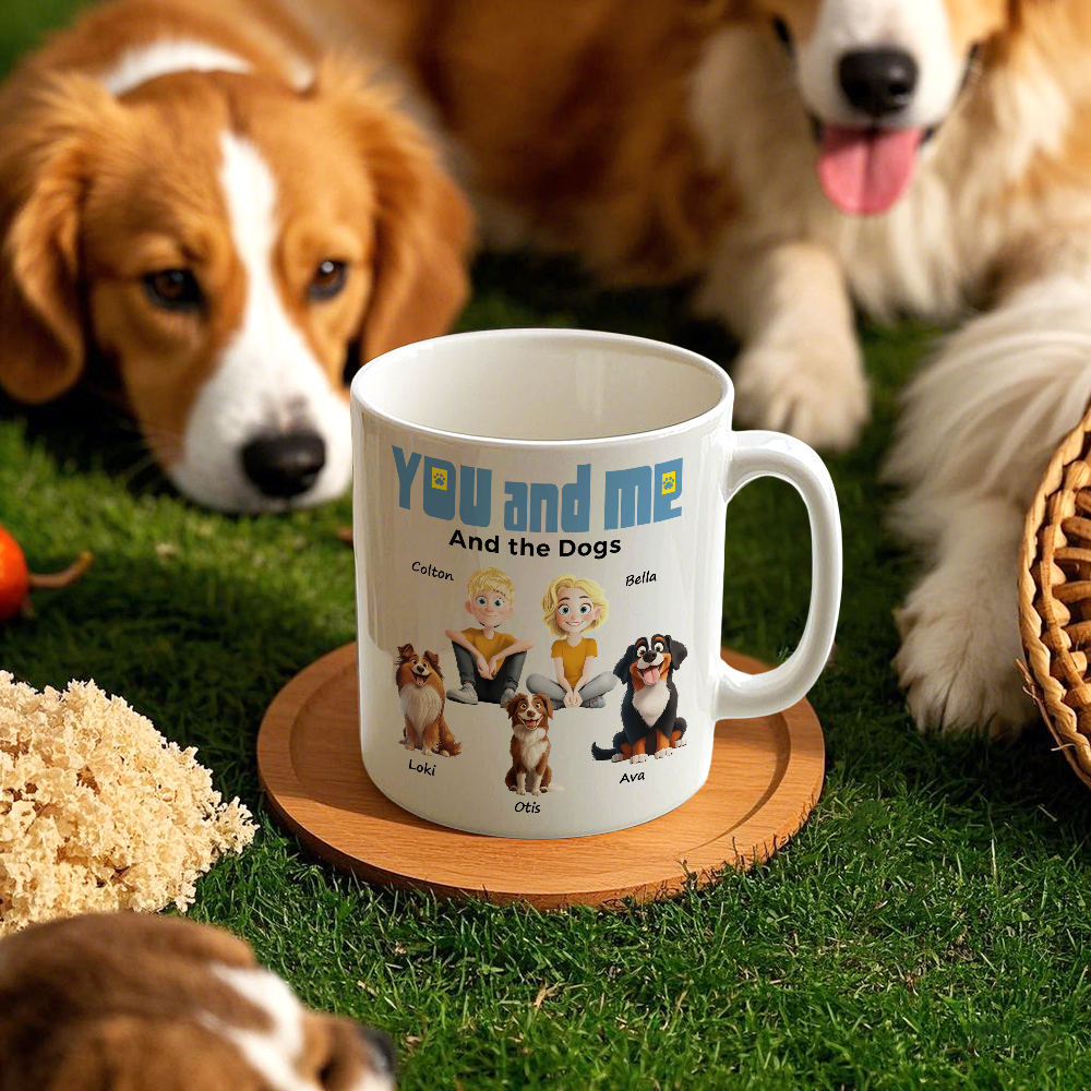 You And Me For Dog Parents Personalized Mug Custom Photo & Name Coffee Cup for Dog & Cat Lovers Unique Gift for Pet Owners