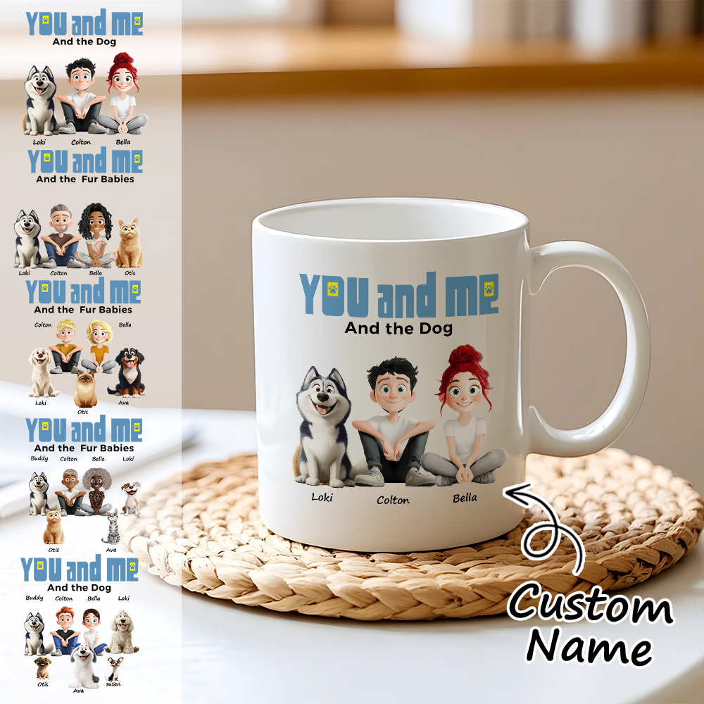 You And Me For Dog Parents Personalized Mug Custom Photo & Name Coffee