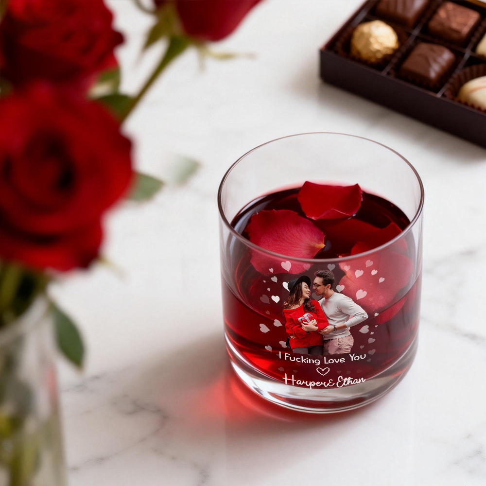 Custom Fucking Love You Whiskey Glass Valentines Gifts For Husband Valentine's Day Gifts For Him - MyMoonLampAu