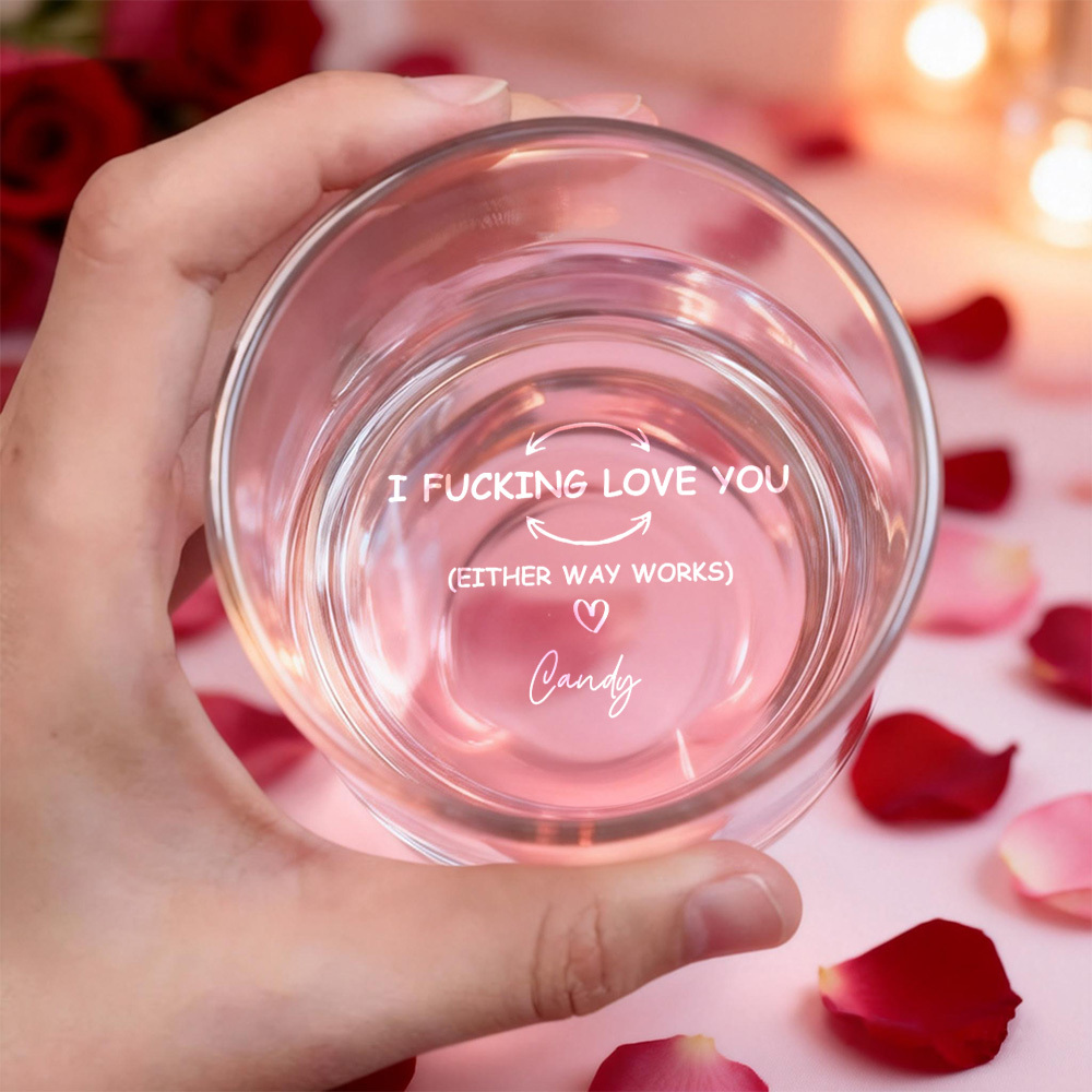 Custom Fucking Love You Whiskey Glass Valentines Gifts For Husband Valentine's Day Gifts For Him - MyMoonLampAu