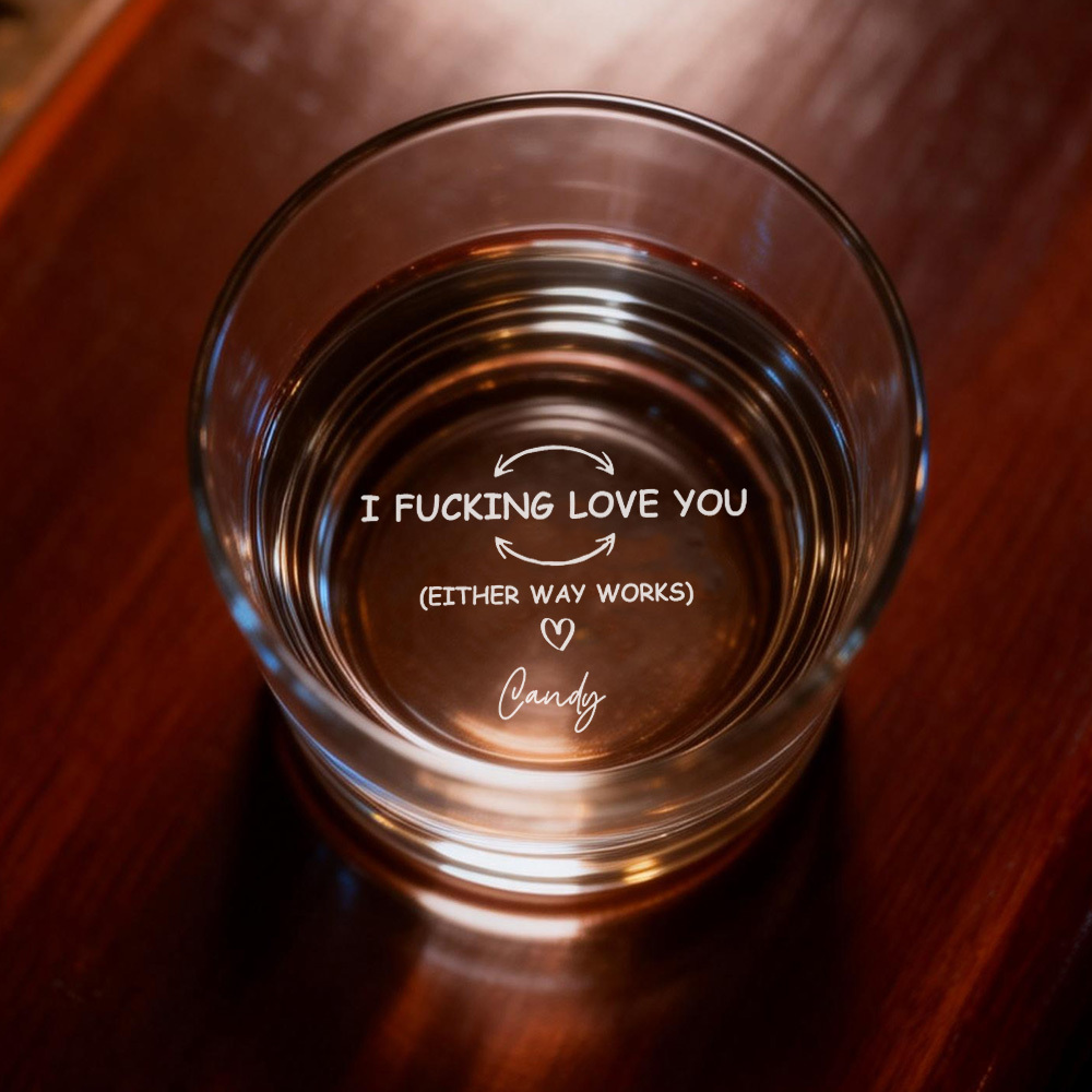Custom Fucking Love You Whiskey Glass Valentines Gifts For Husband Valentine's Day Gifts For Him - MyMoonLampAu