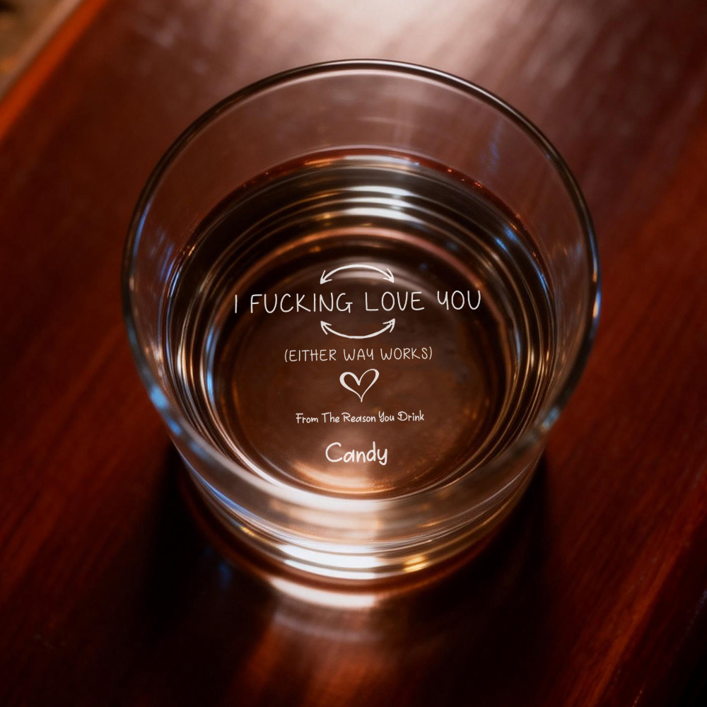 Custom Fucking Love You Whiskey Glass Valentines Gifts For Husband Valentine's Day Gifts For Him - MyMoonLampAu