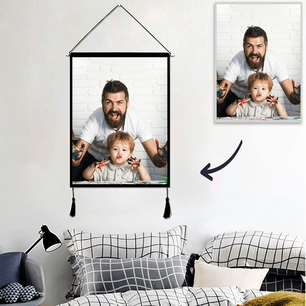 Father's Day Gifts Photo Tapestry - Wall Decor Personalized Tapestry
