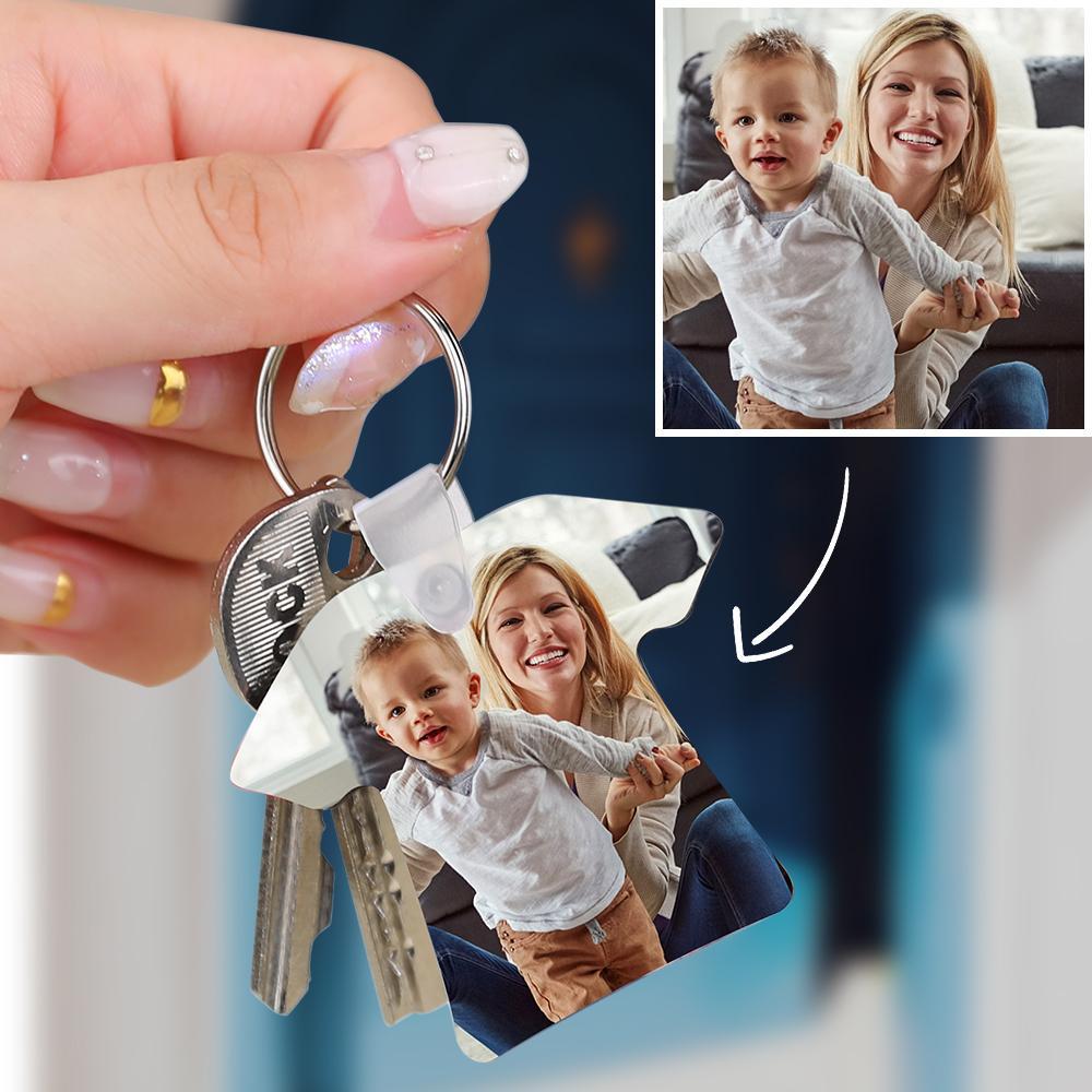 Custom Couple Photo Keyring Memorial Gift T-shirt Shape Decorations