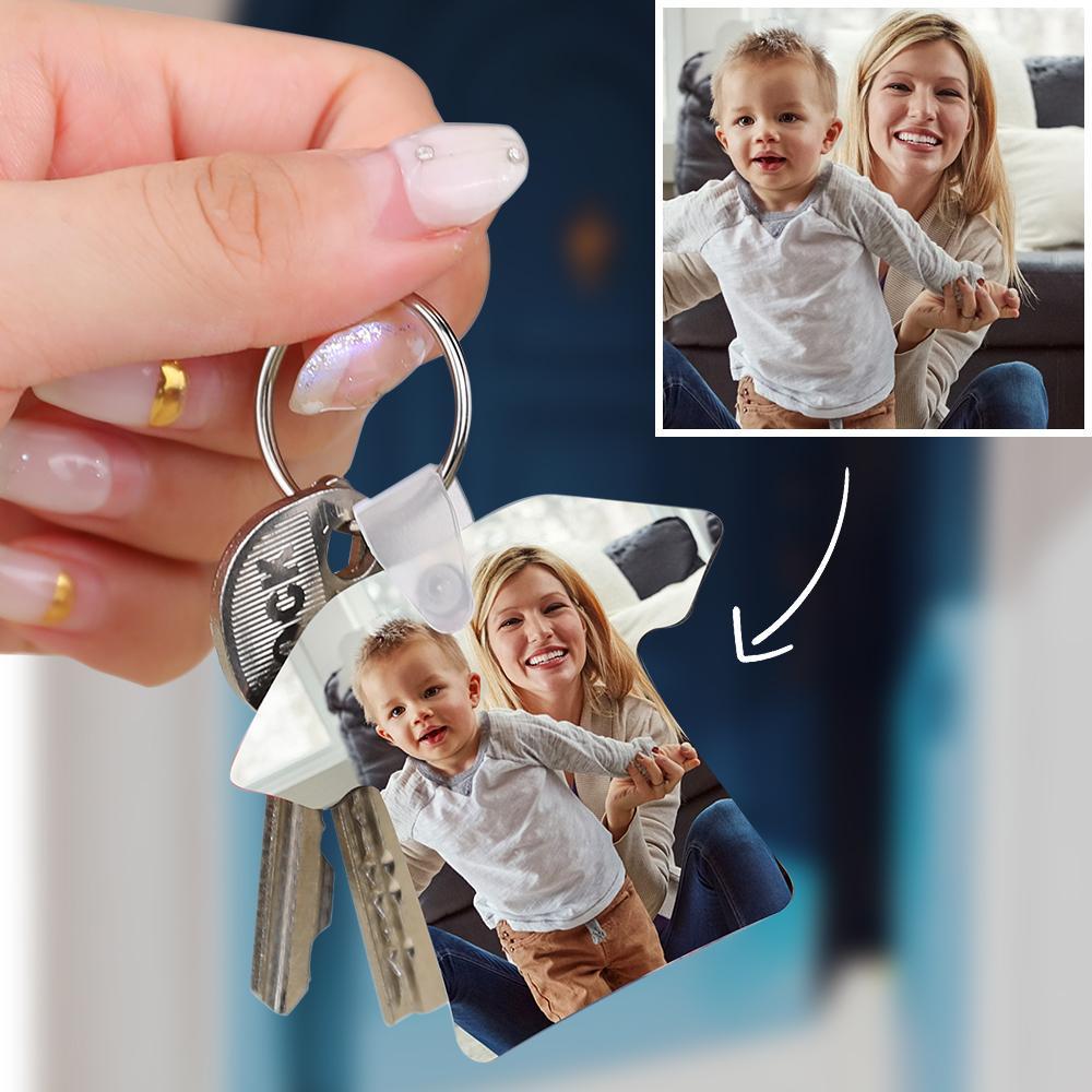 Custom Couple Photo Keyring Memorial Gift T-shirt Shape Decorations