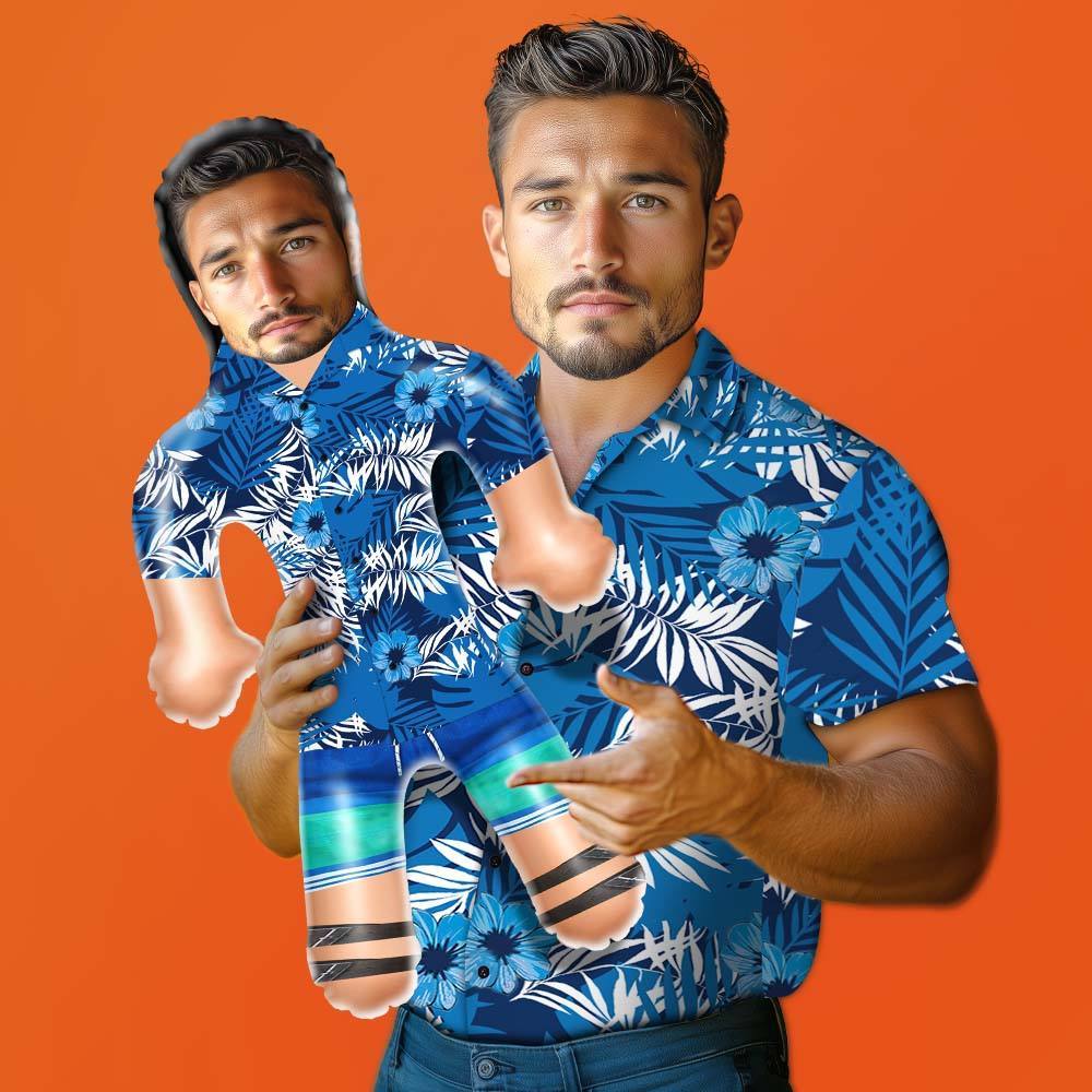 Personalized Blow Up Dolls Hawaiian Shirt Mountains Funny Inflatable Man Printed Face for Party Favors - MyMoonLampAu