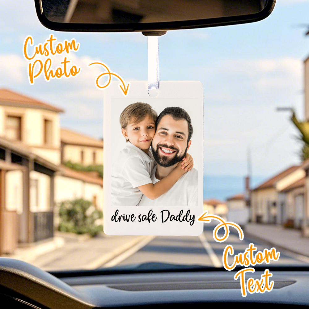 Custom Photo Car Ornament Personalized Gifts for Him Star Of Fame Family Vertical Canvas Birthday Gift For Mom - MyMoonLampAu