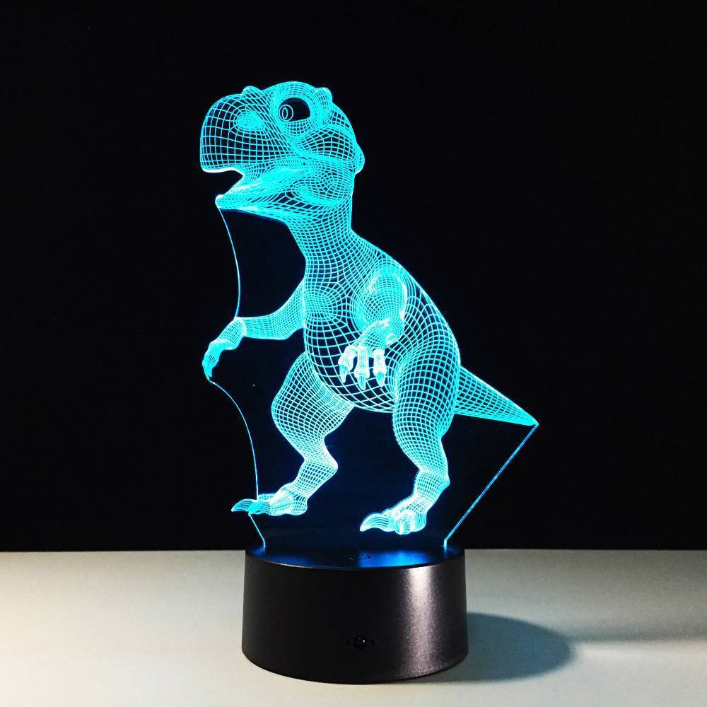Creative Tyrannosaurus Rex 3D Dinosaur Colorful Night Light Touch 7 Color Illusion Lamp