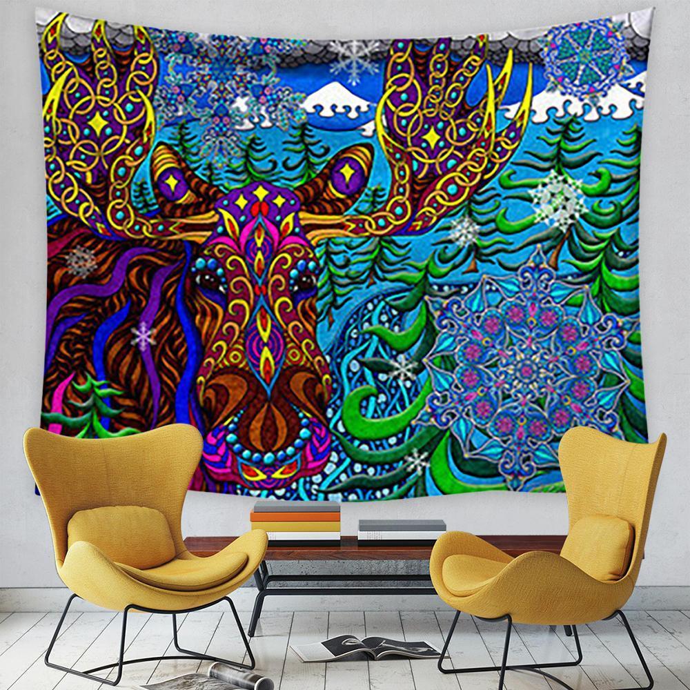 Psychedelic Sun and Moon Tapestry, Wall Decor Hanging Tapestry