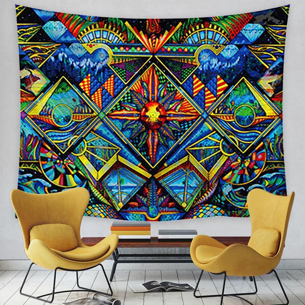 Psychedelic Sun and Moon Tapestry, Wall Decor Hanging Tapestry