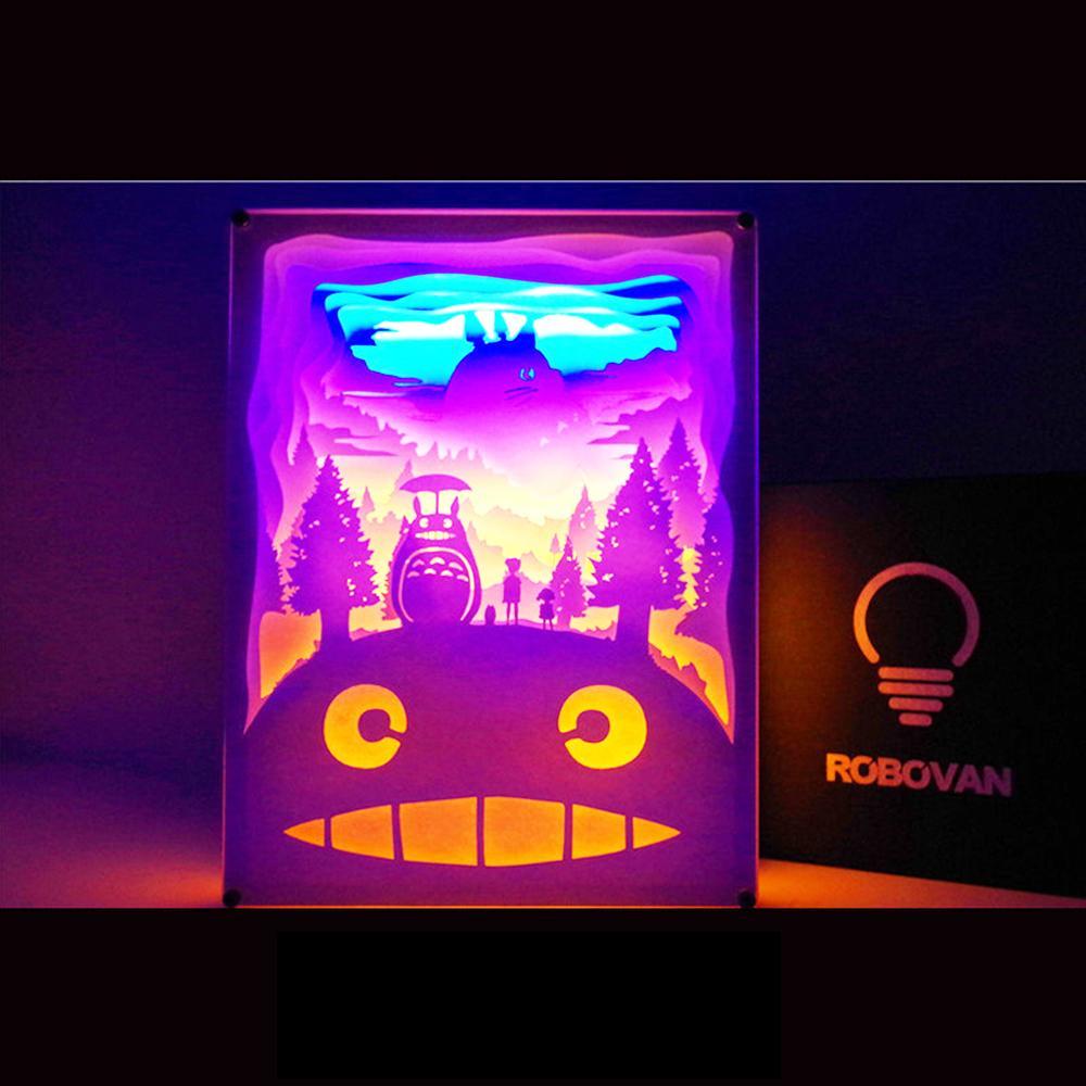 Anime Paper Light Box Paper Cutting Light Cartoon Night Light Gift For Boy