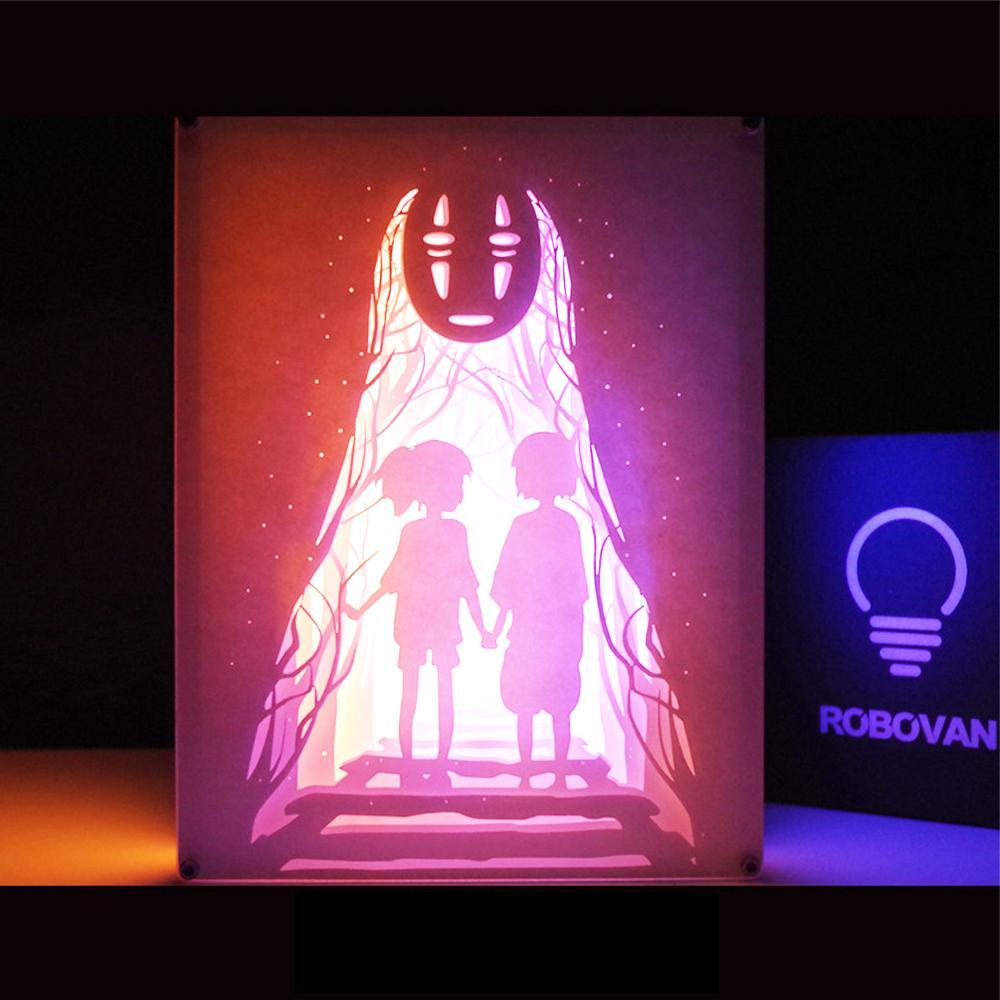 Anime Paper Light Box Paper Cutting Light Cartoon Night Light Gift For Boy