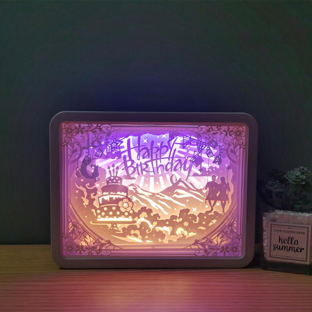 Light Boxes Paper Cut Paper Sculptures Lamp Romantic Love Gift For Him Anniversary Gift