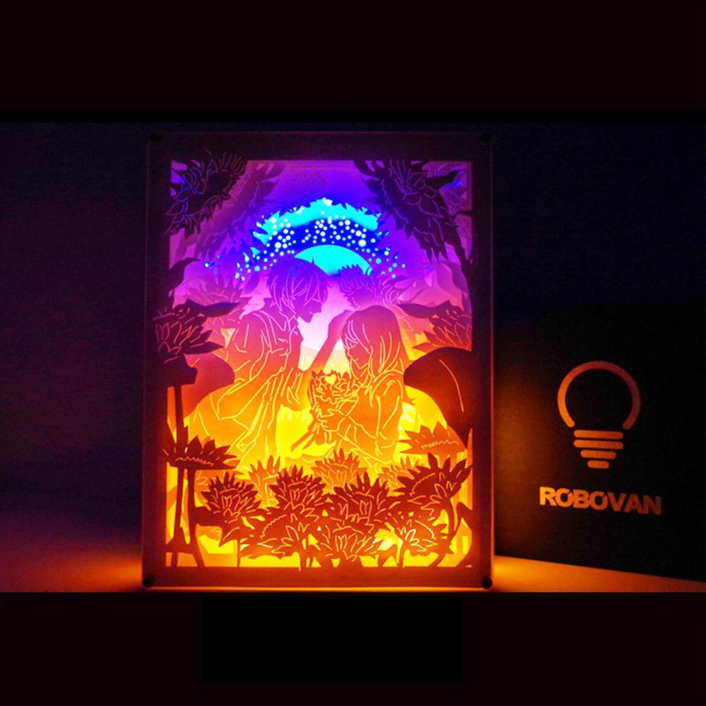 Light Boxes Paper Cut Paper Sculptures Lamp Romantic Love Gift For Him Anniversary Gift