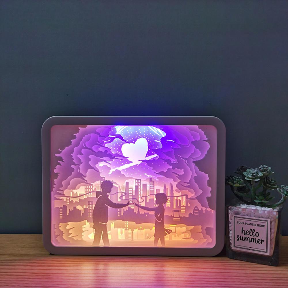 Anime Paper Light Box Paper Cutting Light Cartoon Night Light Gift For Boy