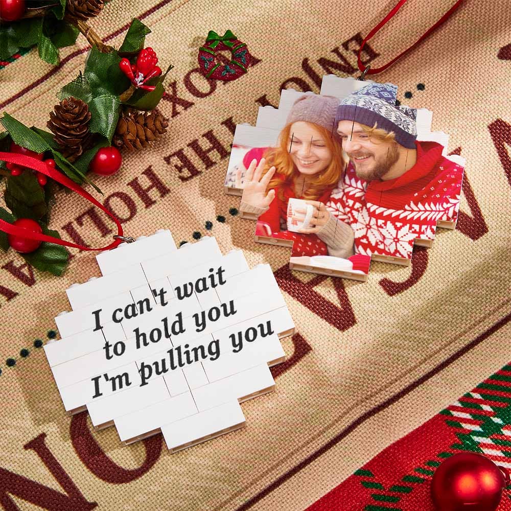 Christmas Ornament Custom Spotify Code Round Photo Block Personalised Building Brick