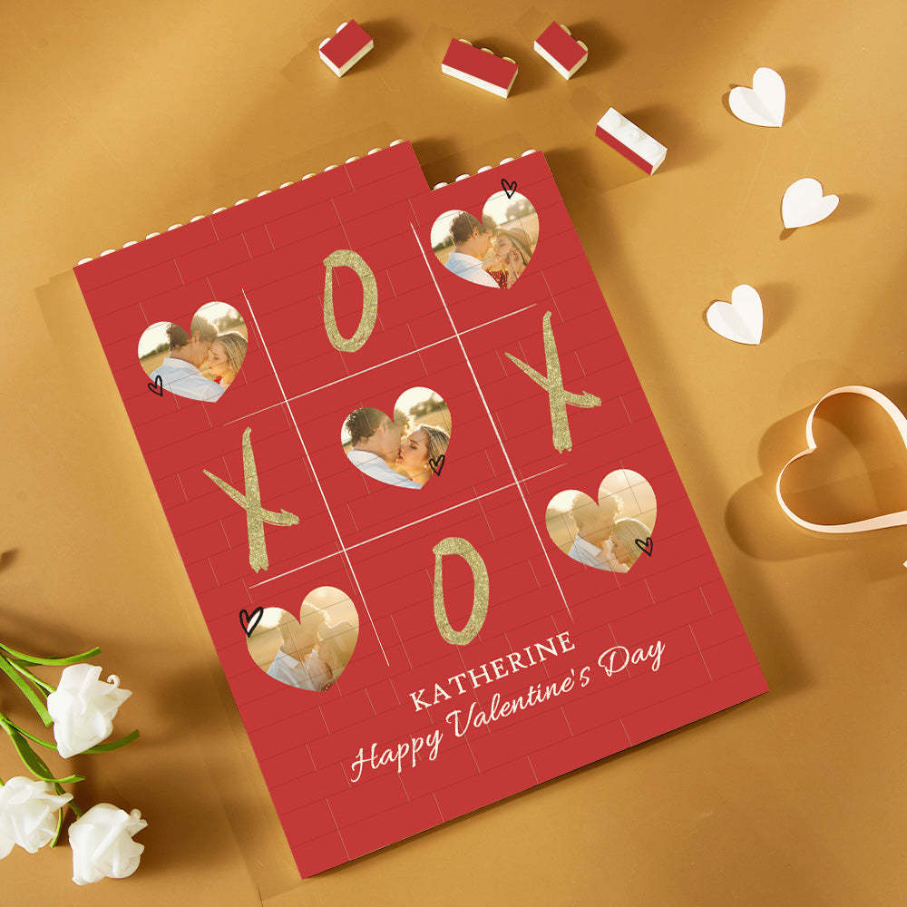 Custom Building Block Puzzle Vertical Building Photo Brick for Lover Happy Valentine's Day XOXO - mymoonlampau