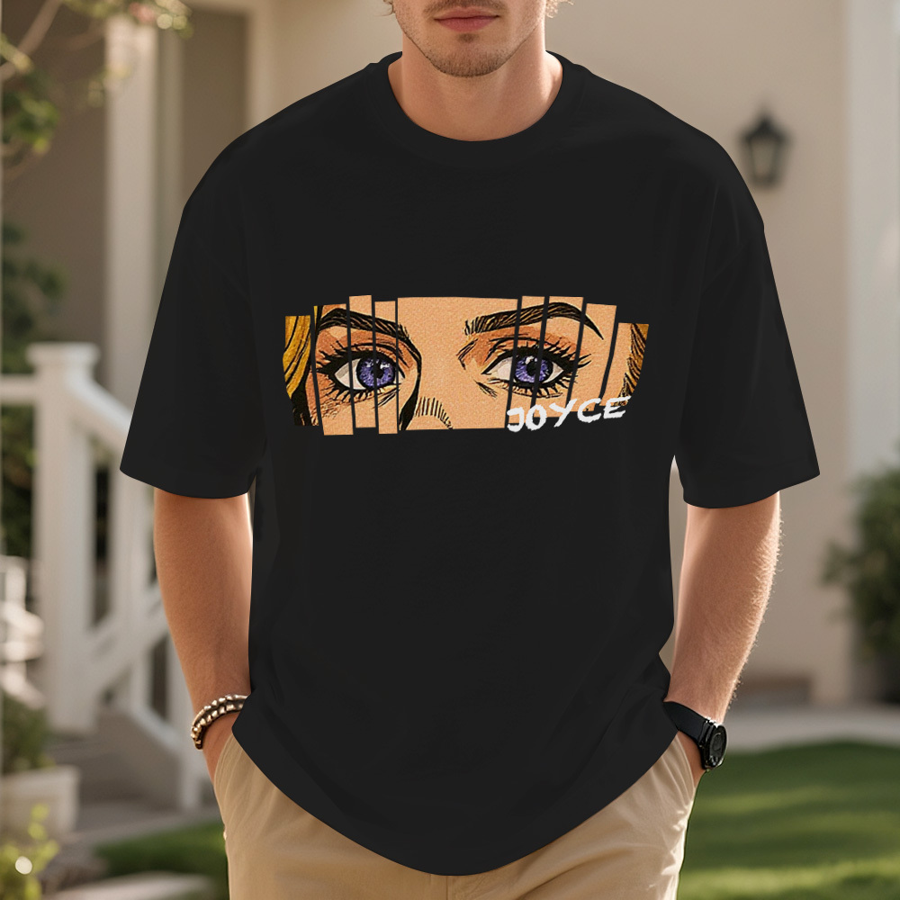 Custom Retro Comic Eyes Shirt, Personalized Name Graphic Tee, Aesthetic Unique Eye Art T-Shirt, Customizable Streetwear for Women Men - MyMoonLampAu