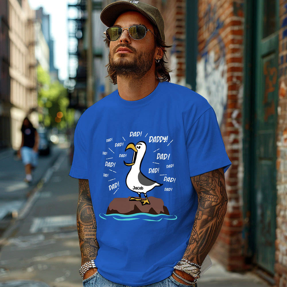 Seagull Dad! Dad! Dad! Custom Kid Name - Personalized Shirt - Funny Father's Day Gift For Dad, Husband - MyMoonLampAu