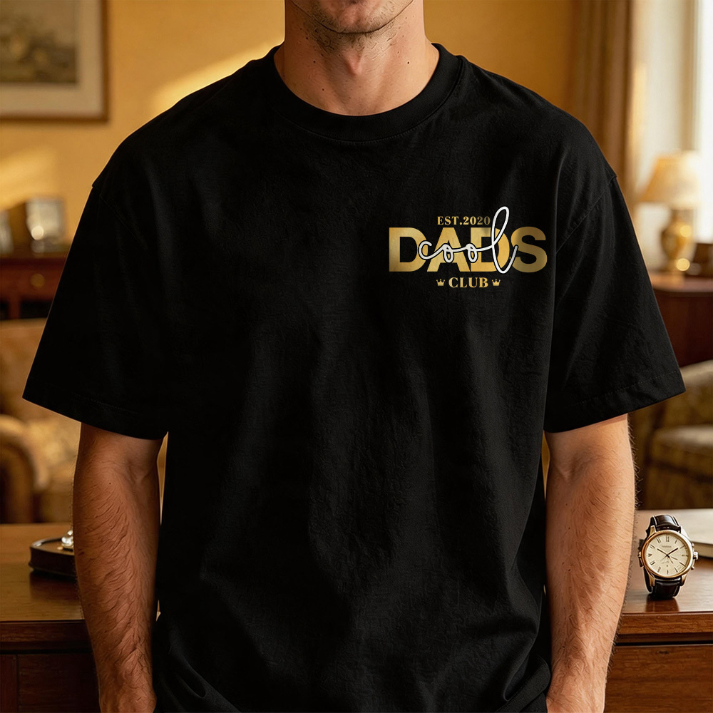 Personalized Cool Dad Photo Shirt, Dad Gift Custom, Father's Day T-Shirt with Kids Name, Cool Dad Club Photo Shirt - MyMoonLampAu