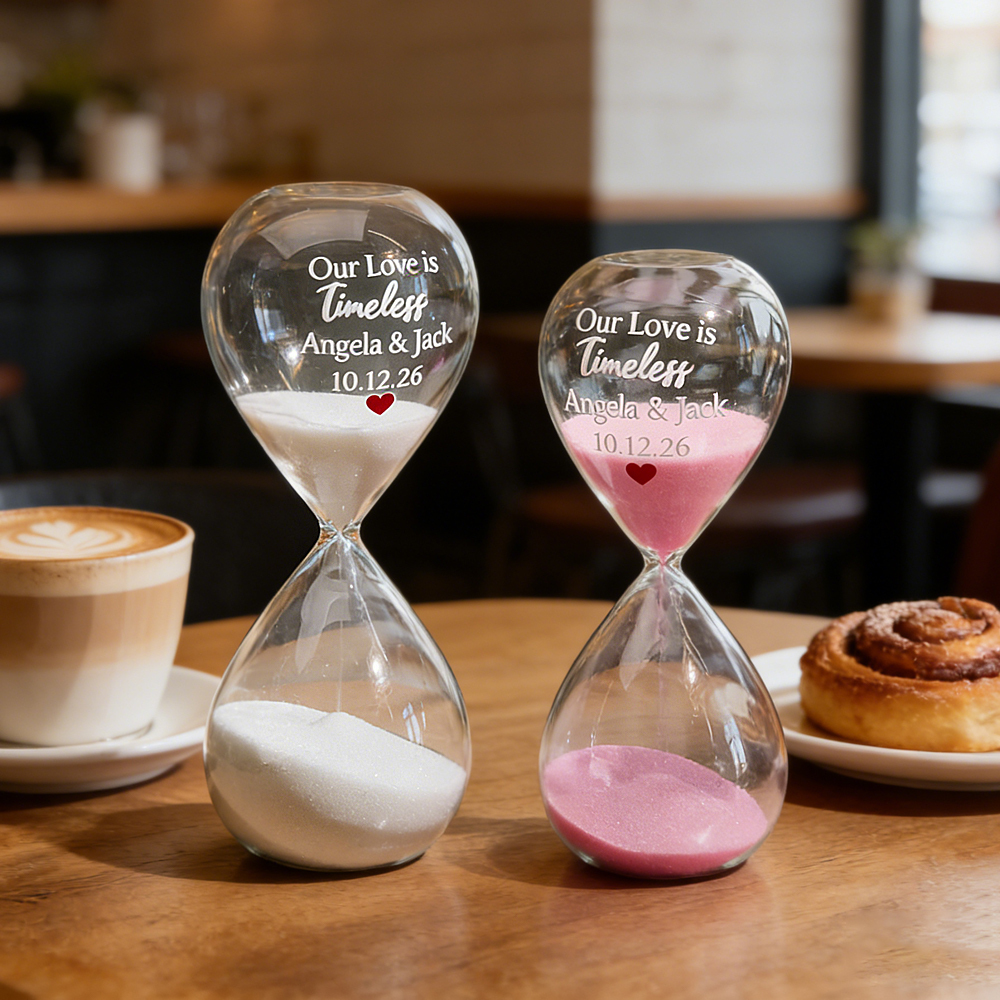 Custom Text Hourglass Personalized Name Love Timeless Sand Timer Gift for Anniversary Valentine's Day - MyMoonLampAu