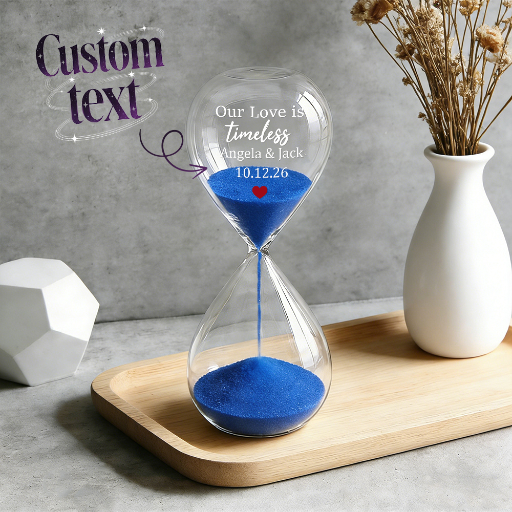 Custom Text Hourglass Personalized Name Love Timeless Sand Timer Gift for Anniversary Valentine's Day - MyMoonLampAu