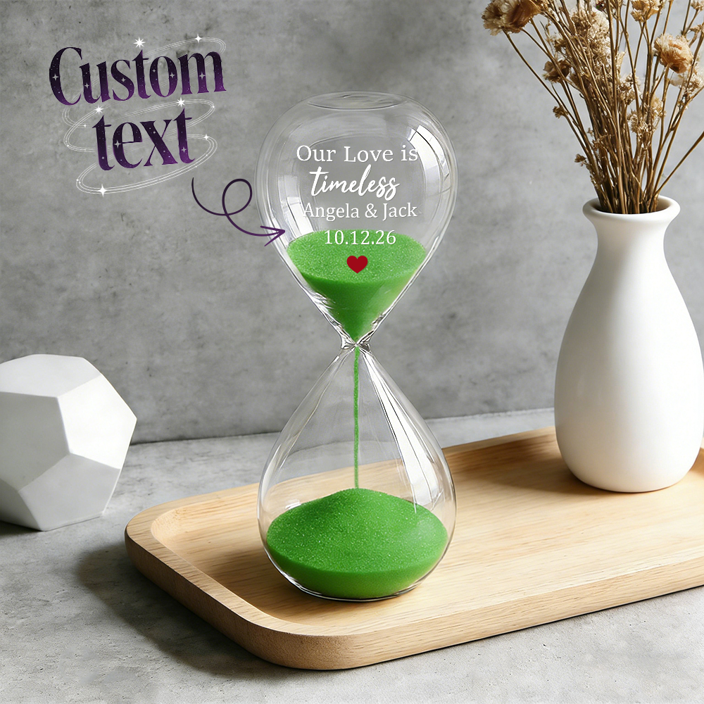 Custom Text Hourglass Personalized Name Love Timeless Sand Timer Gift for Anniversary Valentine's Day - MyMoonLampAu