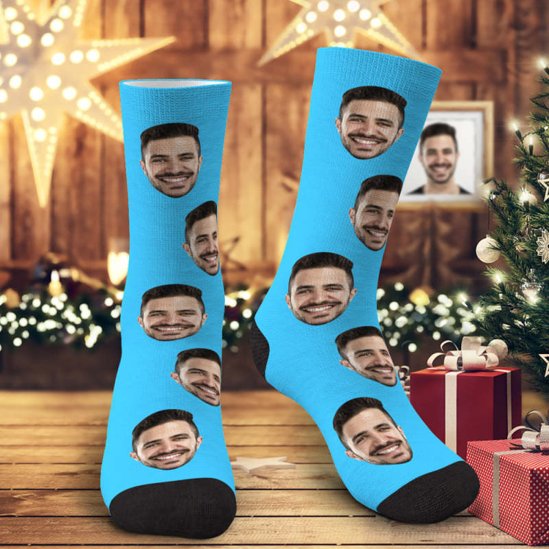 Christma's Day Gifts Custom Face Socks Colorful Socks - MyMoonLampAu