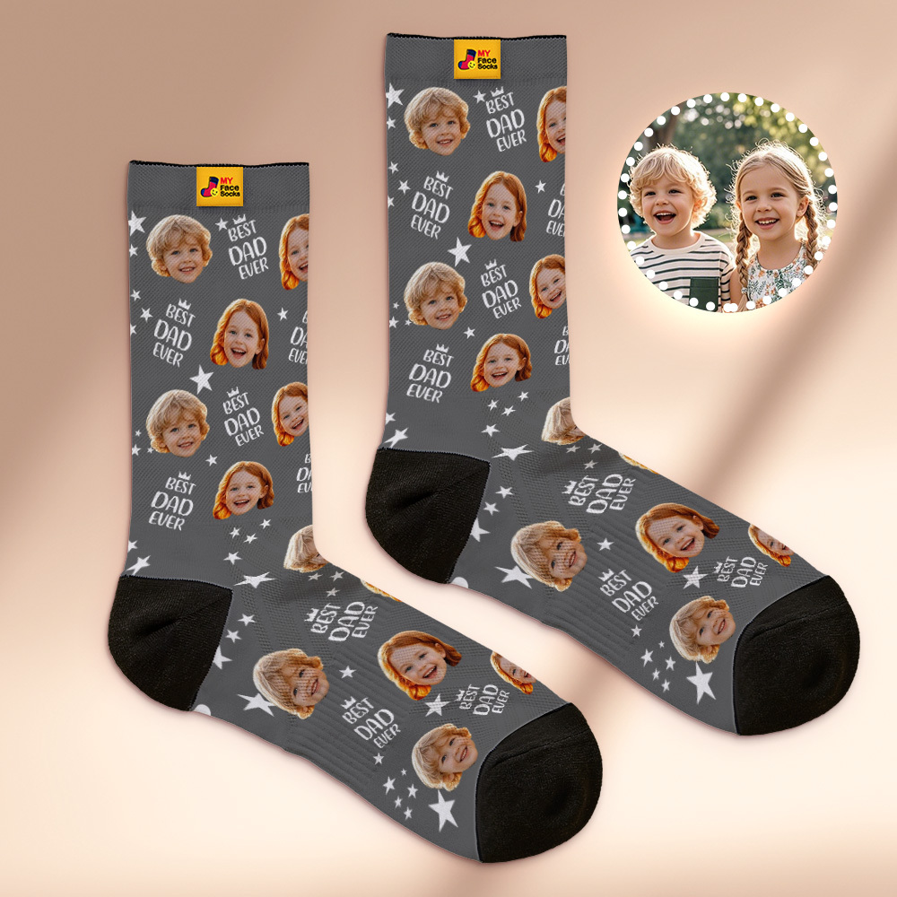 Custom Face Socks Personalized Photo Socks for Dad Fathers Day Gift - MyMoonLampAu