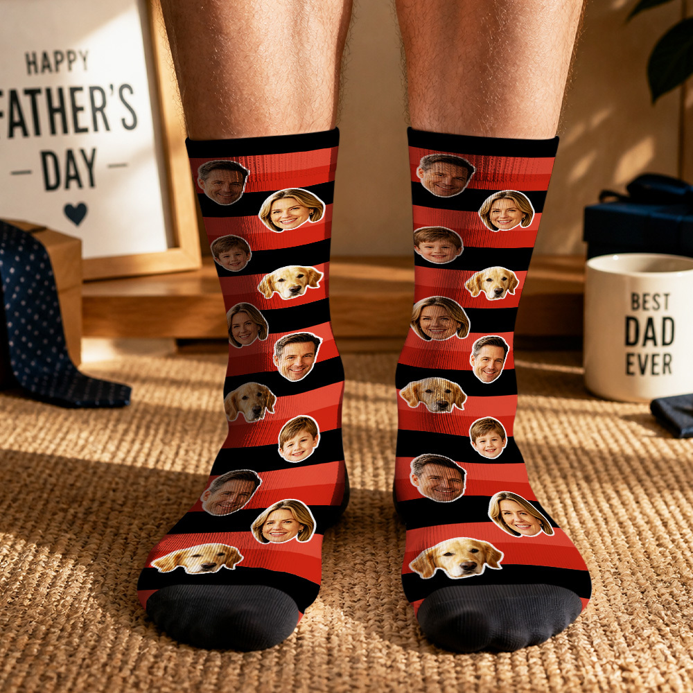 Custom Photo Socks for Dog Mom, Personalized Printed Socks with Your Own Photo, Novelty Socks Gift for Men, Funny Socks with Girl's Face - MyMoonLampAu